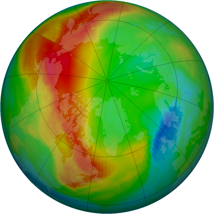 Arctic ozone map for 27 January 1989